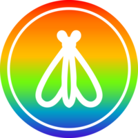 fliegend Insekt kreisförmig Symbol mit Regenbogen Gradient Fertig png