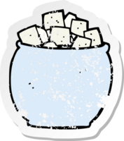 retro distressed sticker of a cartoon sugar cubes png