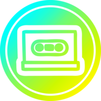 cassette tape circular icon with cool gradient finish png