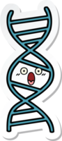 sticker of a cute cartoon DNA strand png