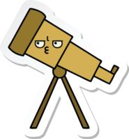 sticker of a cute cartoon telescope png