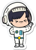 sticker of a cartoon astronaut woman png