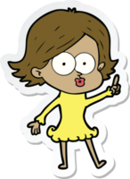 sticker of a cartoon girl pouting png