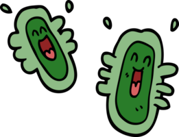 tecknad serie klotter Lycklig bakterier png