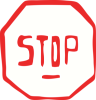flat color illustration cartoon stop sign png