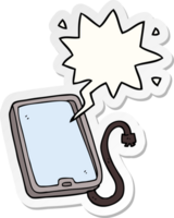 cartoon computer tablet with speech bubble sticker png