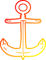 warm gradient line drawing of a cartoon anchor png