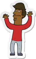 sticker van een cartoon nerveuze man png