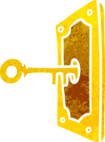 hand drawn retro cartoon doodle of a door handle png