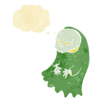 cartoon spooky ghoul with thought bubble png