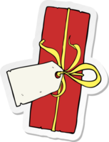 sticker of a cartoon christmas present png