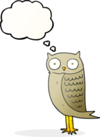 tiré pensée bulle dessin animé hibou png