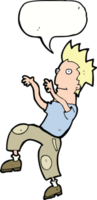 cartoon happy man doing funny dance with speech bubble png