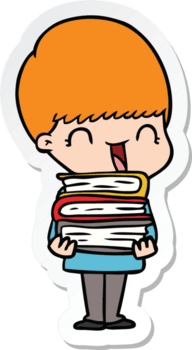 Aufkleber eines fröhlichen Cartoon-Jungen png