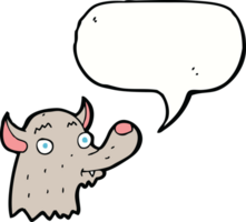 cartoon happy wolf with speech bubble png
