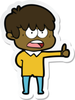 sticker of a worried cartoon boy png