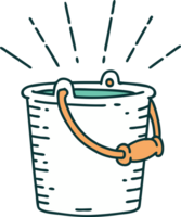 illustration of a traditional tattoo style bucket of water png