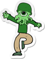 sticker of a cartoon alien monster man png