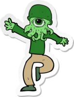 sticker van een cartoon buitenaardse monsterman png