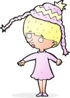 cartoon woman wearing winter hat png