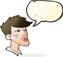 cartone animato maschio modello tipo con discorso bolla png