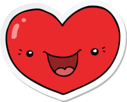 sticker of a cartoon love heart character png