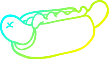 cold gradient line drawing of a fresh tasty hot dog png