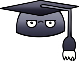 gradient shaded cartoon of a graduation hat png