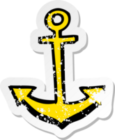 retro distressed sticker of a cartoon anchor symbol png