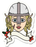 sticker of a elf fighter character face png