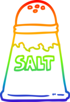 rainbow gradient line drawing of a cartoon salt shaker png