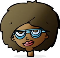 cartoon woman wearing spectacles png