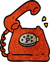 ilustração texturizada grunge telefone dos desenhos animados tocando png