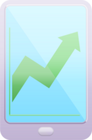 eletrônico tábua mostrando o negócio desempenho gráfico png ilustração ícone