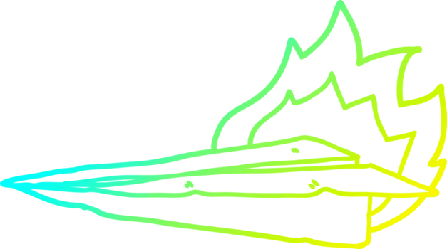 frío degradado línea dibujo de un dibujos animados ardiente papel avión png