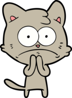 cartoon nervous cat png