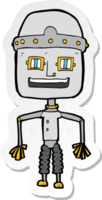 Aufkleber eines lustigen Cartoon-Roboters png