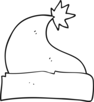 drawn black and white cartoon christmas hat png