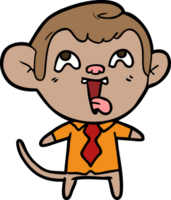 crazy cartoon monkey in shirt and tie png