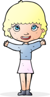 Cartoon-Frau winkt png