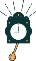 illustration of a traditional tattoo style ticking clock png