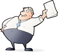 cartoon boss waving papers png