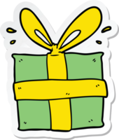 sticker of a cartoon wrapped gift png