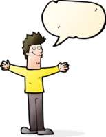 cartoon happy man with speech bubble png