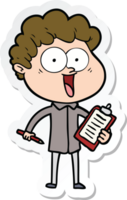 sticker of a cartoon happy man png