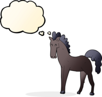 cartoon horse with thought bubble png