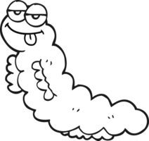 drawn black and white cartoon caterpillar png