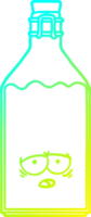 cold gradient line drawing of a cartoon old milk bottle png