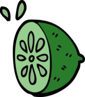 tecknad doodle lime frukt png