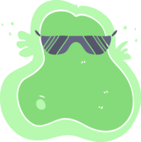 freddo piatto colore stile cartone animato ameba png